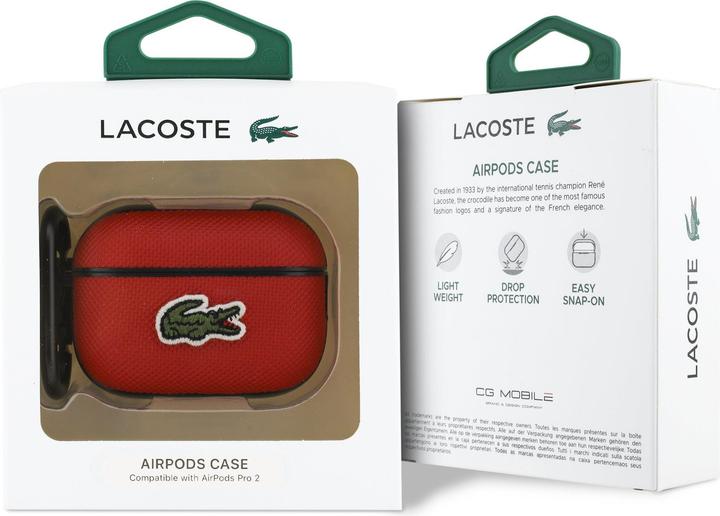 Produktbild Lacoste Petit Pique Croc Logo Patch Case for AirPods Pro 2 Red (Kopfhörer Hülle)
