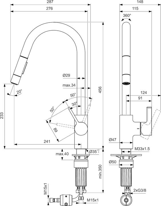 Actual product image Ideal Standard Gusto 241mm projection 2F shower head