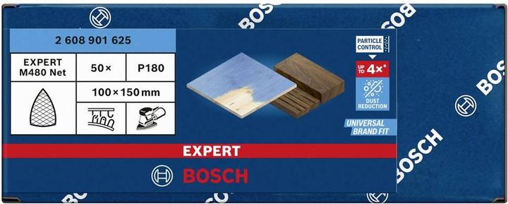 Produktbild Bosch Professional Zubehör EXPERT M480 Schleifnetz, 100 x 150 mm, G 180, 50 Stück (K180)