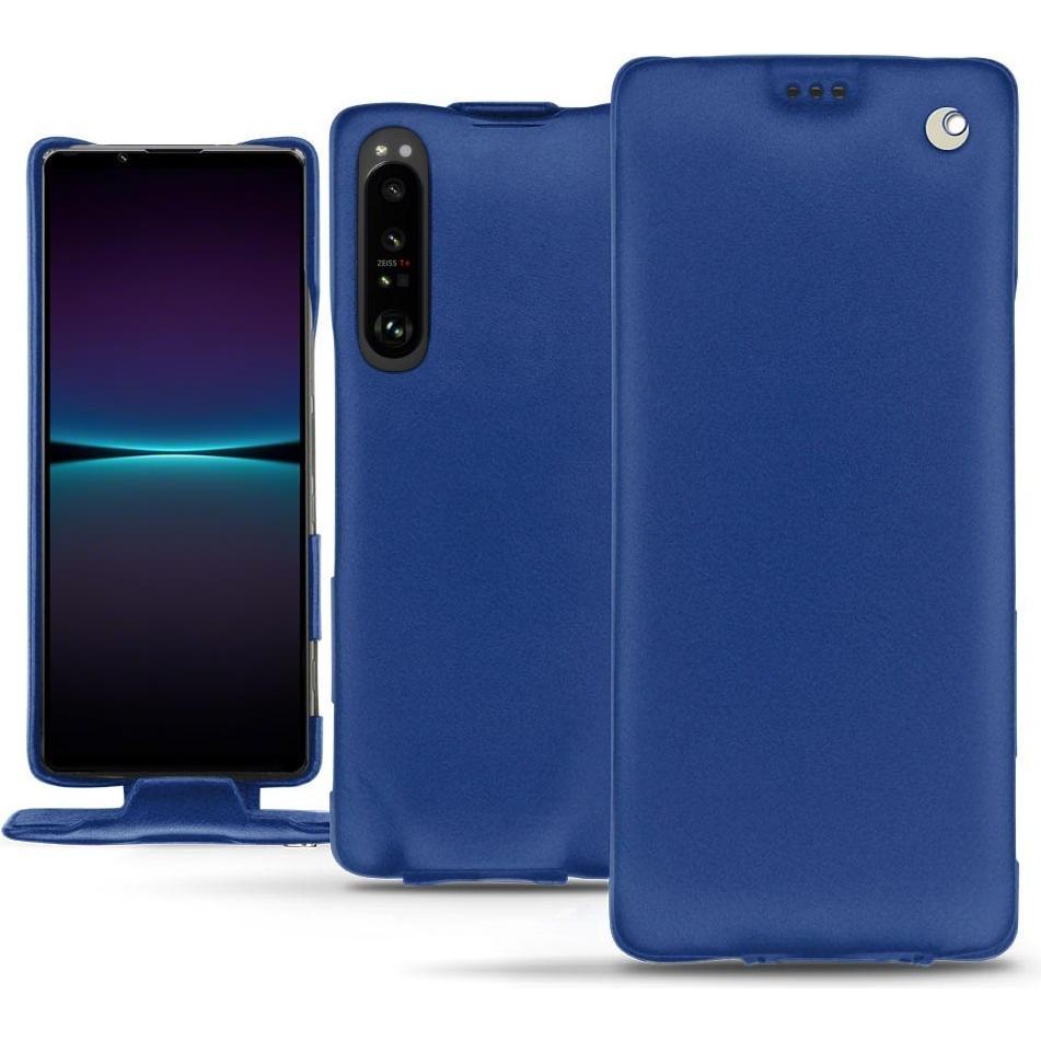 Noreve Lederschutzhülle vertikal (Sony Xperia 1 IV), Smartphone Hülle, Blau