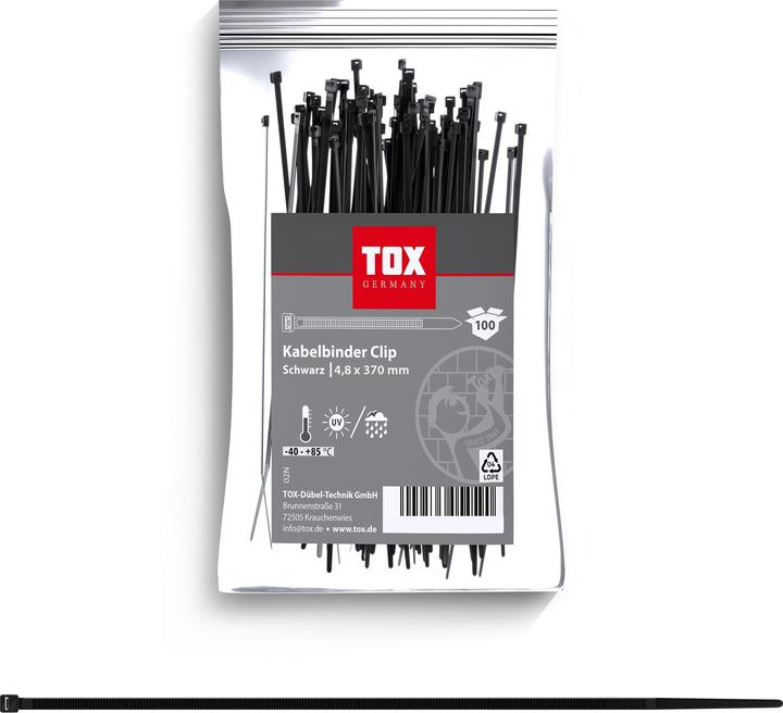 Produktbild Tox Kabelbinder Clip 4,8x370 (100 Stk.) (Kunststoffkabelbinder, 370 mm, 100 Stk.)