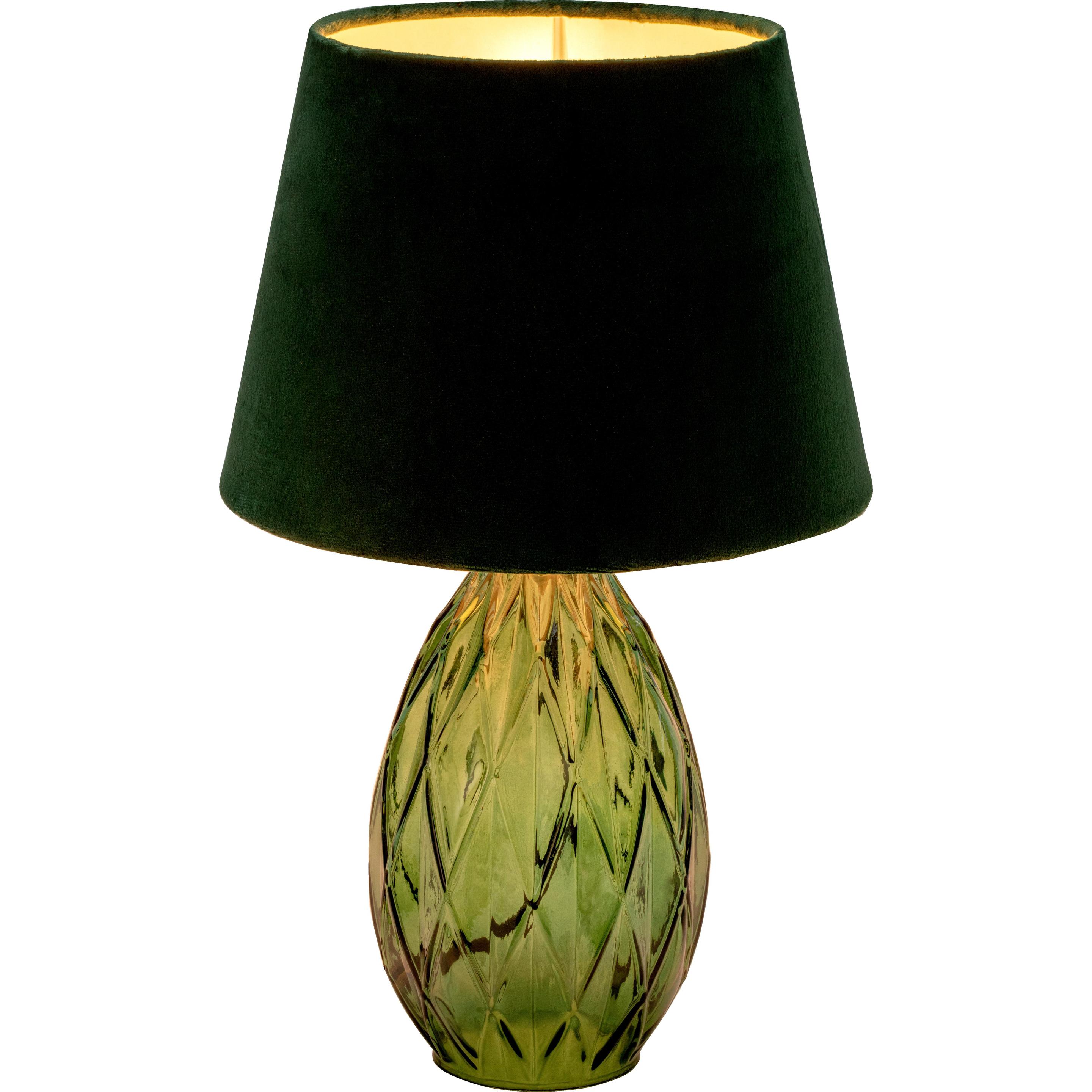 Pauleen Verde Lampada Da Tavolo, Velluto Di Cristallo (E14)