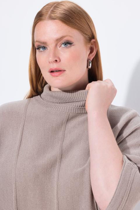 Produktbild Ulla Popken Strickponcho, Strukturrippen, Oversized, Rollkragen (58, 60, 62)