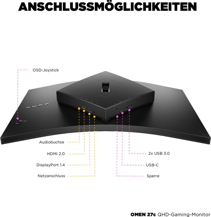 Produktbild HP Omen 27c (2560 x 1440 Pixel, 27")
