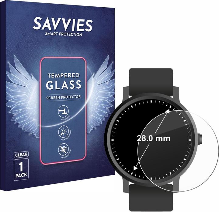 Image du produit Savvies HD33 Clear Protection d'écran en verre trempé pour Montres (Circulaire, Diamètre: 28 mm)