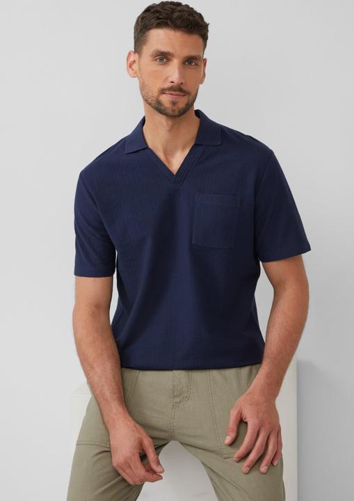 Actual product image S.Oliver Polo-Shirt Poloshirt aus Struktur-Jersey mit Brusttasche (L)