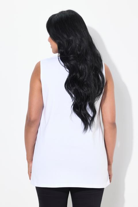 Actual product image Ulla Popken Rhinestone Neckline Pima Cotton Tank (46, 48)