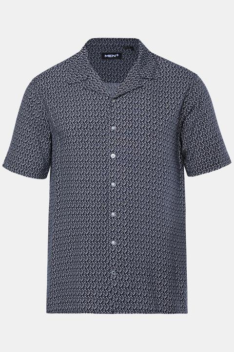Men+ Hemd, Halbarm, Minimalmuster, Cubakragen, Cuba Fit