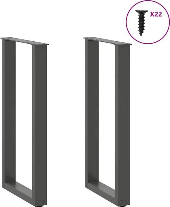 Immagine prodotto vidaXL Gambe per tavolino a U 2 pz. Gamba del tavolo in acciaio antracite 38x(72-73) cm