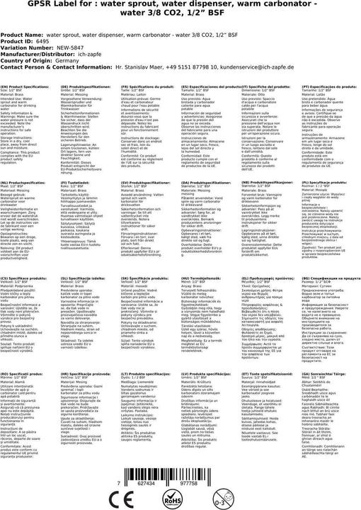 Actual product image Ich-zapfe Water dispenser, sparkling water maker - under counter for warm water