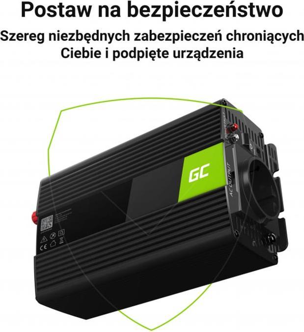Productafbeelding GreenCell INV23 - Universeel - Auto - 24 V - 1000 W - 230 V - DC-to-AC