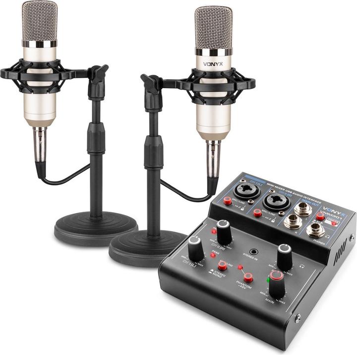 Vonyx set - VMM301 starterset met microfoons en USB mixer voor studio (Studio- und Livemixer)