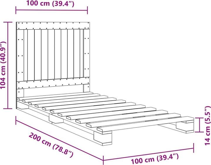 Image du produit vidaXL Bettgestell (100 x 200 cm)