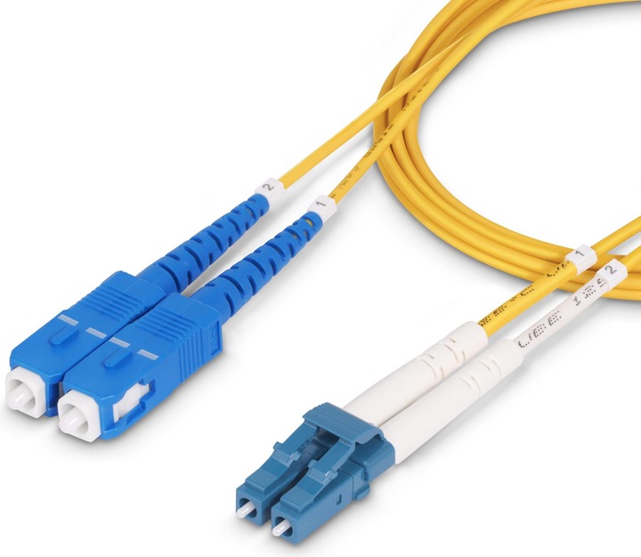 Image du produit StarTech com Câble Fibre Optique de 50m Duplex Monomode LC vers SC(UPC) OS2, 9/125µm, 10G, Cordon Fi (CAT6, 50 m)