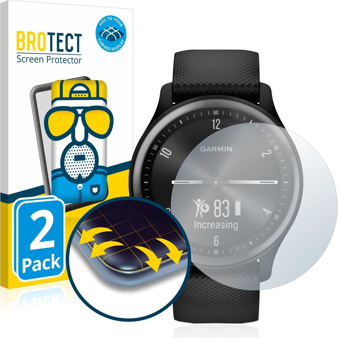 BROTECT Full-Cover Displayschutz Matt, Smartwatch Schutzfolie, Grau