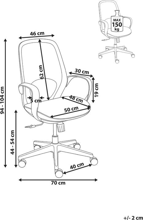 Actual product image Beliani Foama (44 - 54 cm)