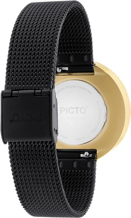 Actual product image Picto 34087-1014 Black Unisex 34mm 5ATM (Analogue wristwatch)