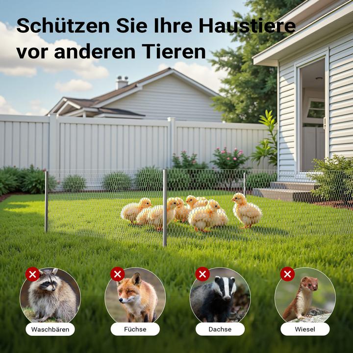 Produktbild Wiltec Volierendraht 25x1m Hasendraht 25mm Maschenweite Sechseckgeflecht Zaun (25 m)