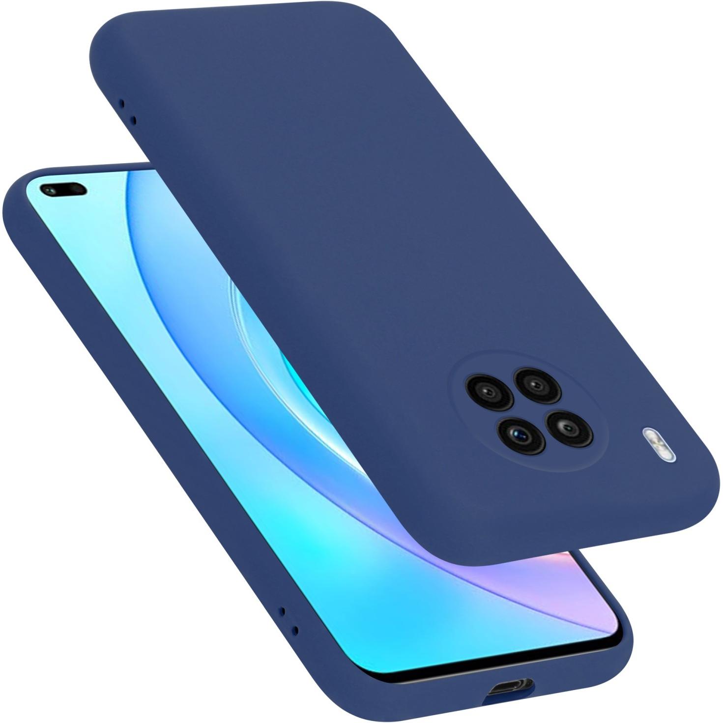 Cadorabo TPU Liquid Silicone Case Hülle für Honor 50 LITE (Honor 50 Lite), Smartphone Hülle, Blau