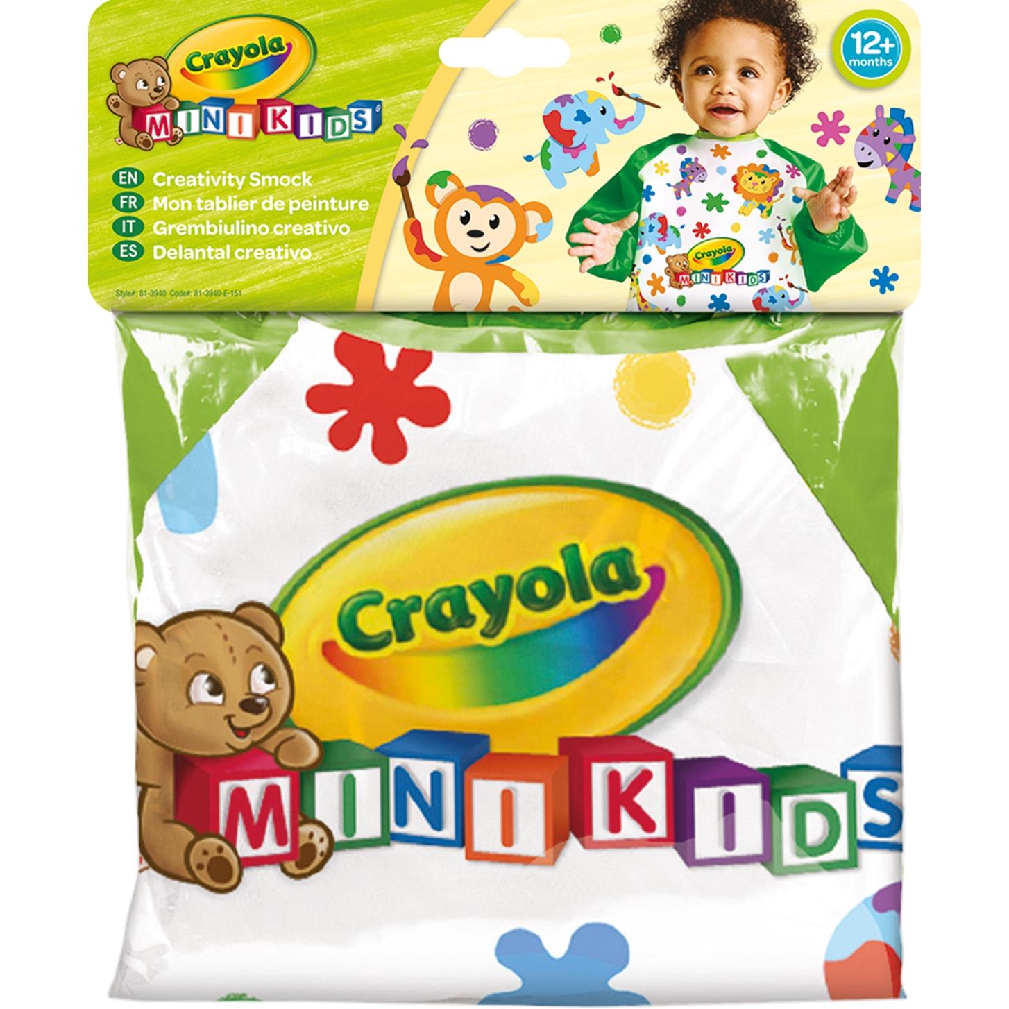 Crayola 81-3940 Delantal Babero Grembiule creativo a maniche lunghe per proteggere i vestiti, età a partire