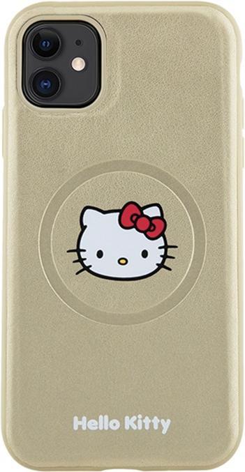 Actual product image Hello Kitty HKHMN61PGHCKD iPhone 11 / Xr 6.1" złoty/gold hardcase Leather Kitty Head MagSafe (Apple iPhone 11)