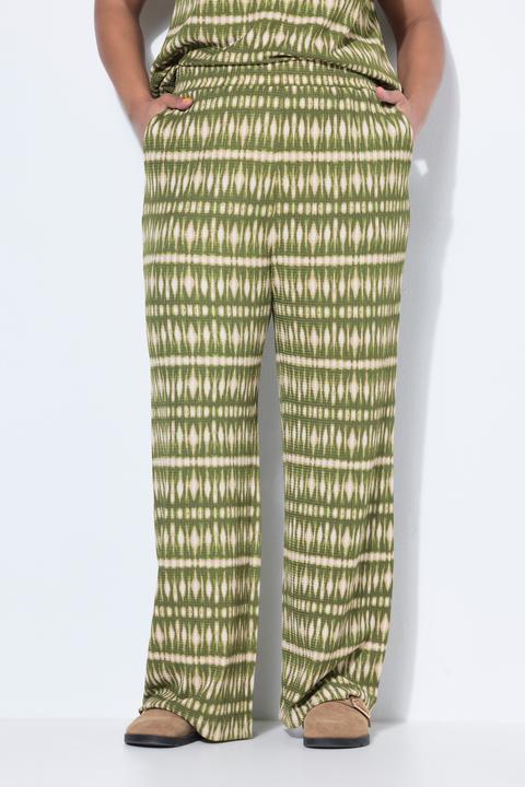 Image du produit Studio Untold Pantalon texturé, jambe large et taille élastique, imprimé (54)