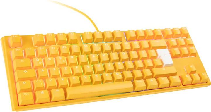 Actual product image Ducky One 3 yellow TKL gaming keyboard, RGB LED - MX-Silent-Red (Germany, Cable)