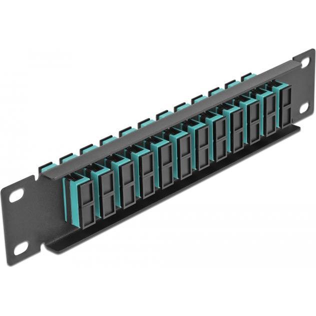 Thumbnail - Delock 10? LWL Patchpanel 12 Port SC Duplex aqua 1 HE schwarz, Server Zubehör, Schwarz
