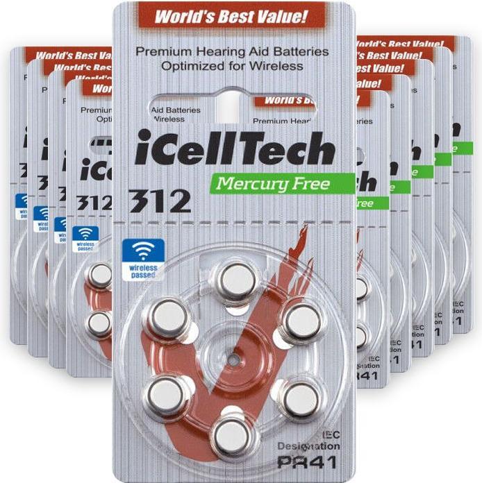 Produktbild ICellTech 312 Hörgerätebatterien (60 Stk., A312, 165 mAh)