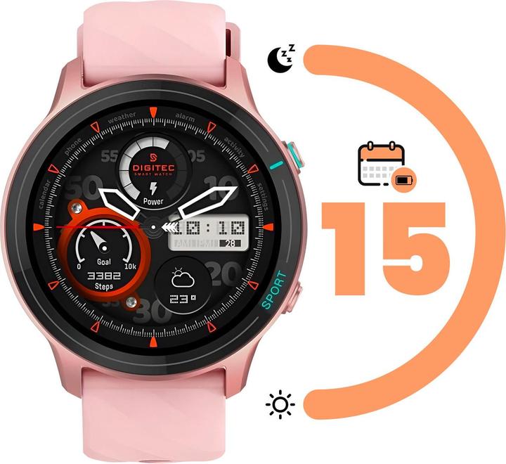 Immagine prodotto Avizar Smart watches Titmo Smartwach TITMO O-100 (TFT, bluetooth call) pink (46 mm)