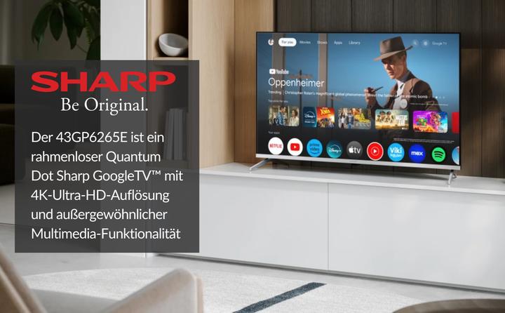 Image du produit Sharp TV QLED GOOGLE TV, 43 POLL, Résolution : 3840 (43", QLED, 4K)