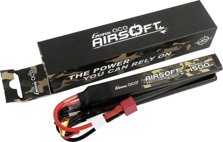 Image du produit Gens Ace 25C 1500mAh 3S1P 11.1V Nunchuck 3X Airsoft Gun Lipo Battery with T Plug (11.10 V, 1500 mAh)