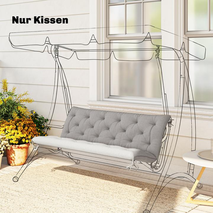 Image du produit Outsunny Bankauflage Polyester, Schaumstoff Hellgrau (150 x 98 cm)