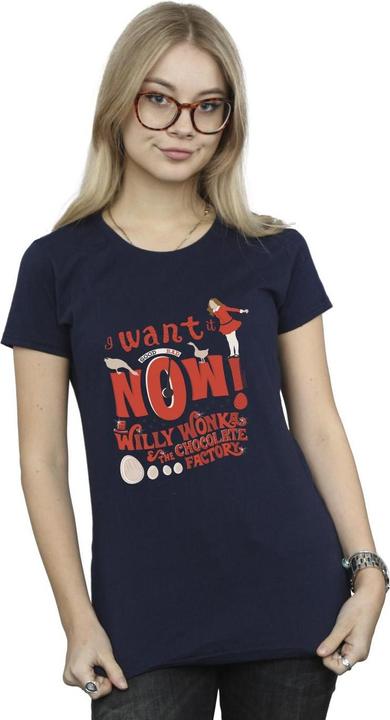 Actual product image Willy Wonka & the Chocolate Factory Womens/Ladies Verruca Salt I Want It Now Cotton T-Shirt (XL)
