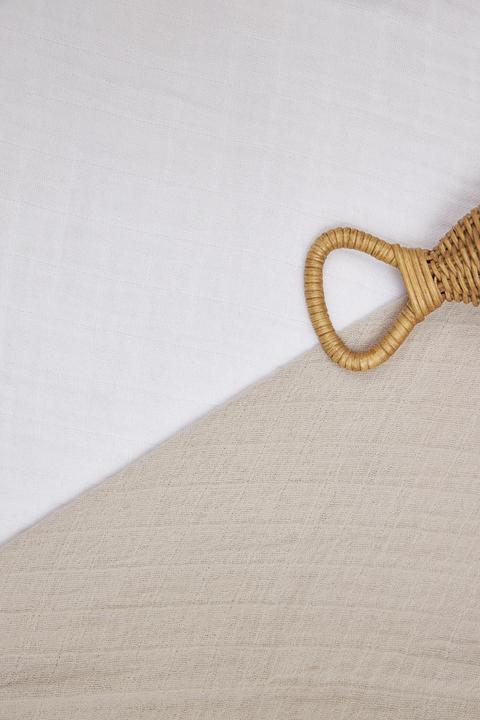 Produktbild Meyco Baby Uni spannbettlaken kinderbett - musselin - white - 60x120cm