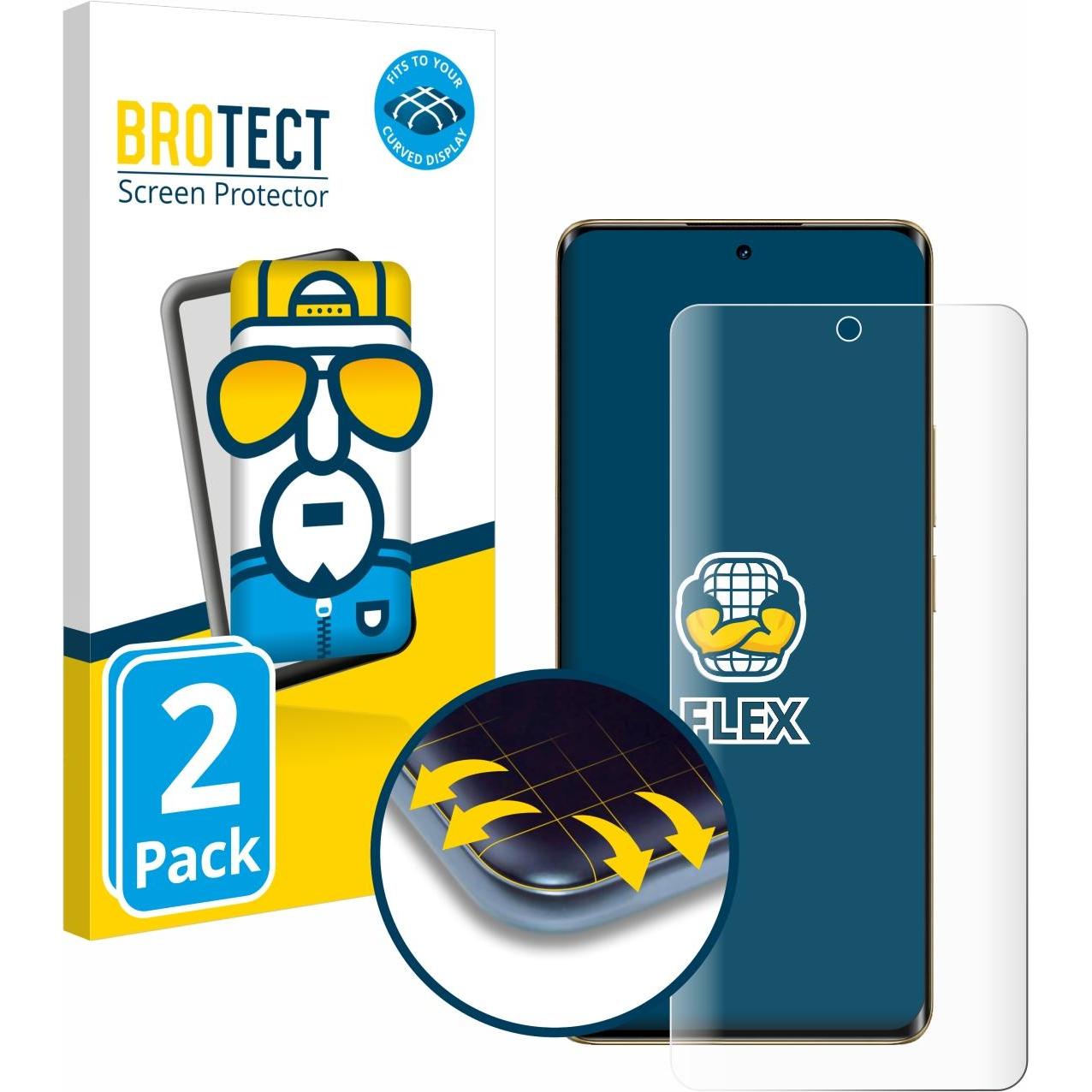 BROTECT Full-Cover Displayschutz (2 Stück, Realme 12 Pro+), Smartphone Schutzfolie, Transparent