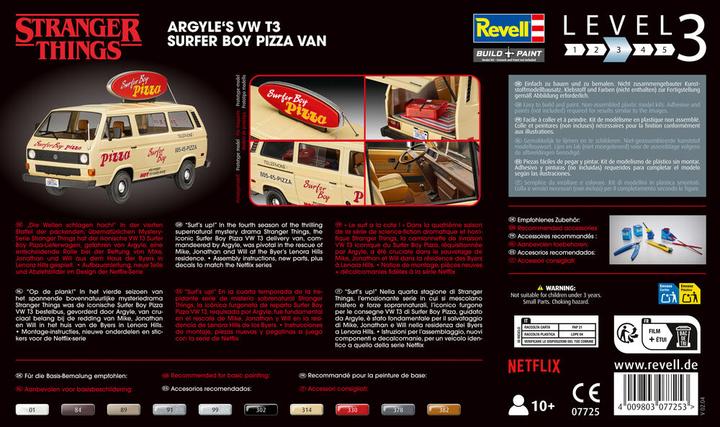 Actual product image Revell Stranger Things VW T3 Bus Surfer Boy