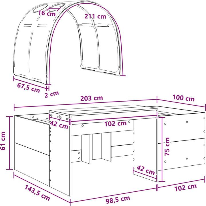 Produktbild vidaXL Modernes Bett (100 x 203 cm)