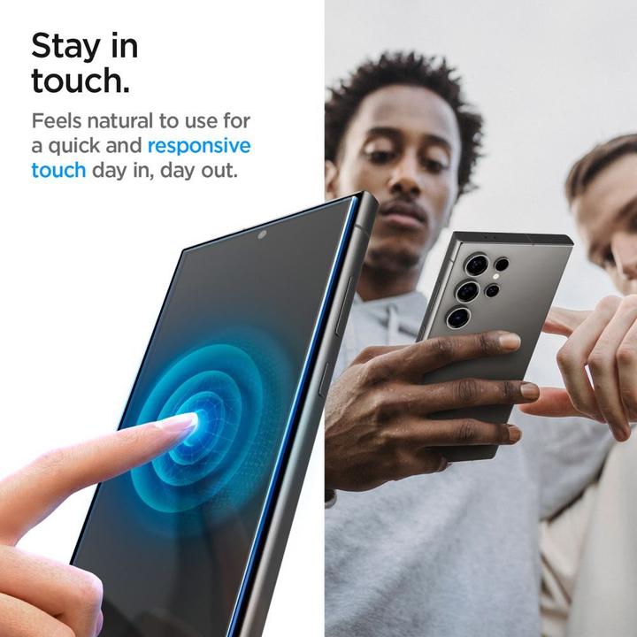 Productafbeelding Spigen Galaxy S24 Ultra Glazen Screen Protector EZ Fit GLAS.tR Privacy 2PCS (2 Stuk, Samsung Galaxy S24 Ultra)