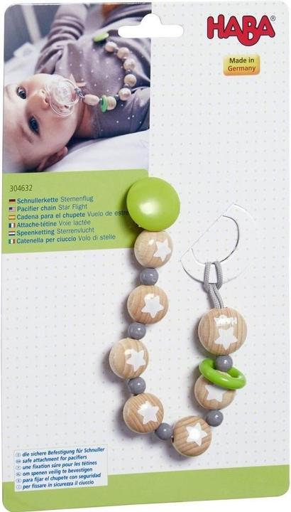 Actual product image Haba Pacifier chain star flight
