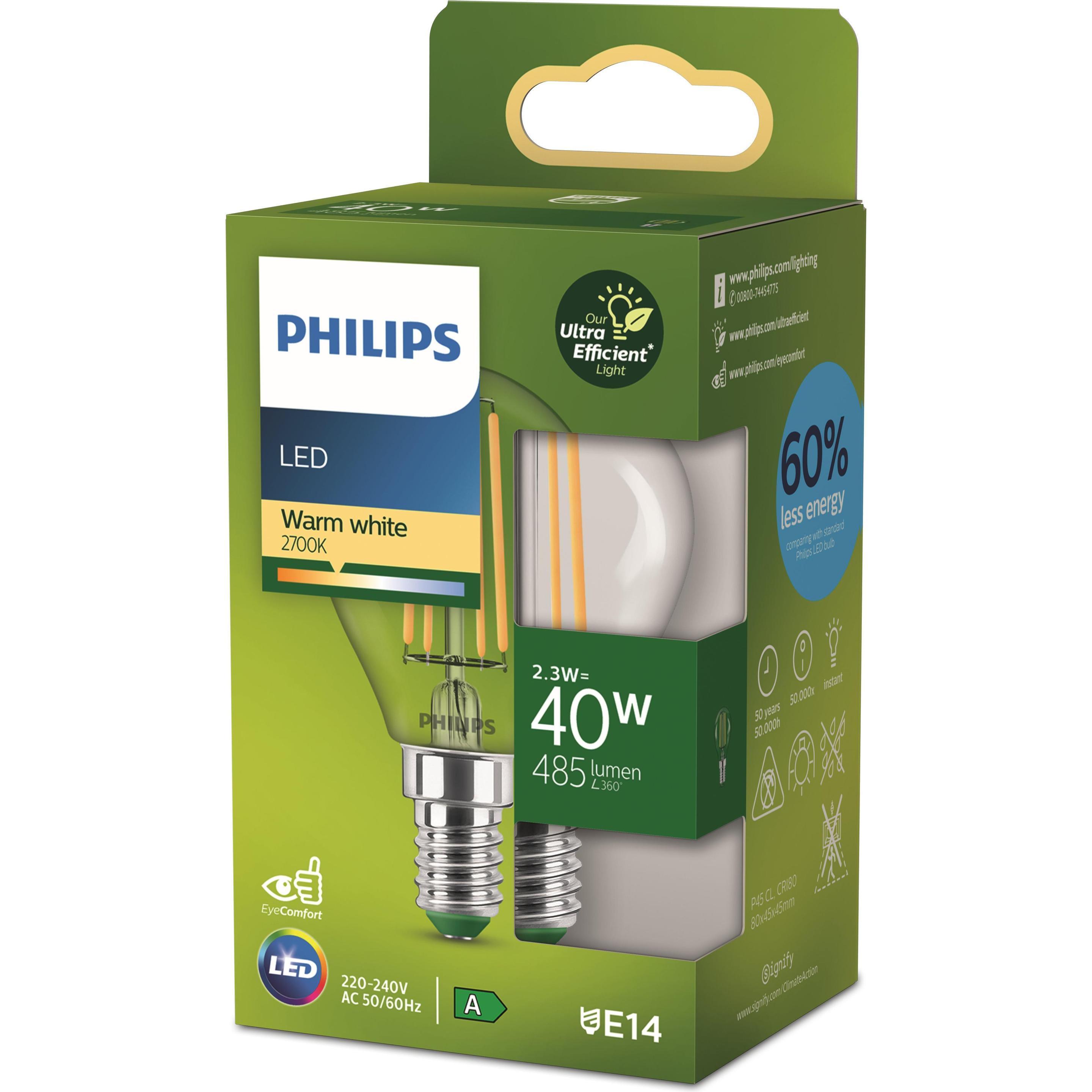 Thumbnail - Philips, Leuchtmittel, Ultra Efficient (E14, 2.30 W, 485 lm, 1 x, A)