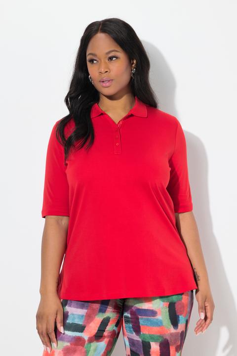 Immagine prodotto Ulla Popken Maglia polo dalla vestibilità classica in cotone Pima con mezze maniche (50, 52)