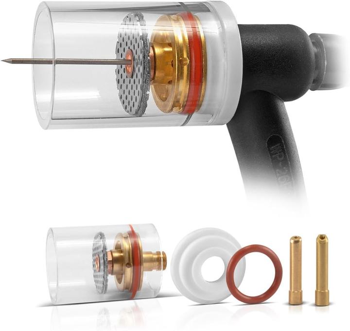 Immagine prodotto Stahlwerk Set di lenti per gas in vetro per parti soggette a usura TIG 7 pezzi