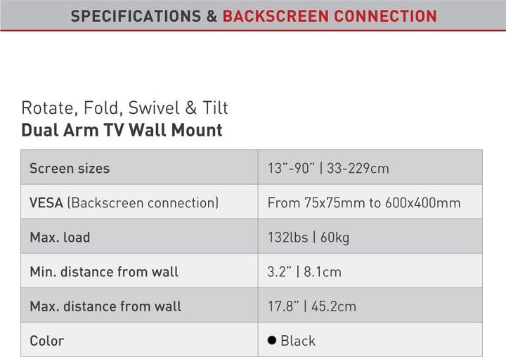 Nährwerte und Zutaten Barkan WH 464 (Wand, 90", 60 kg)