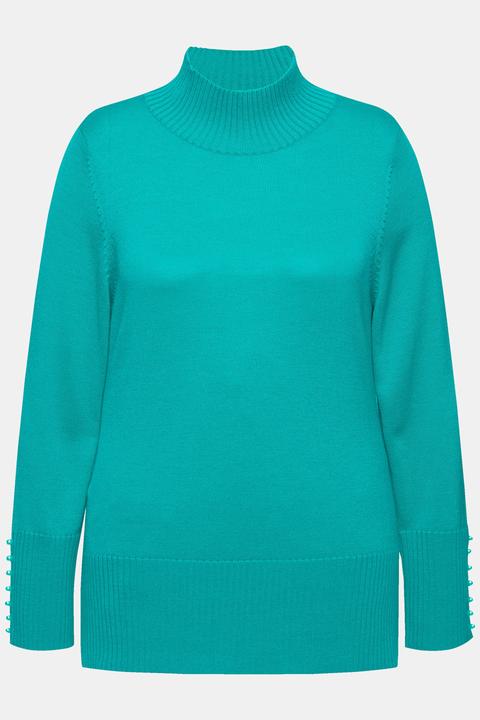 Produktbild Ulla Popken Pullover, Woll-Seidenmischung, Stehkragen, Zierperlen (54)