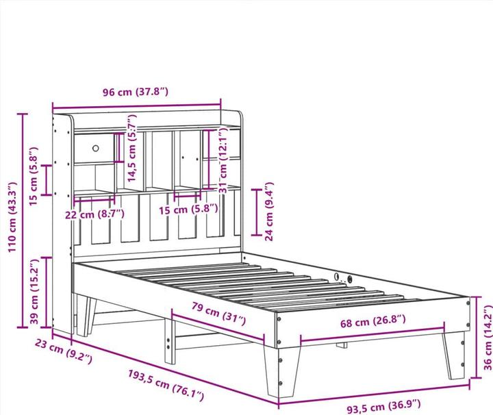 Image du produit vidaXL Bettgestell (90 x 190 cm)