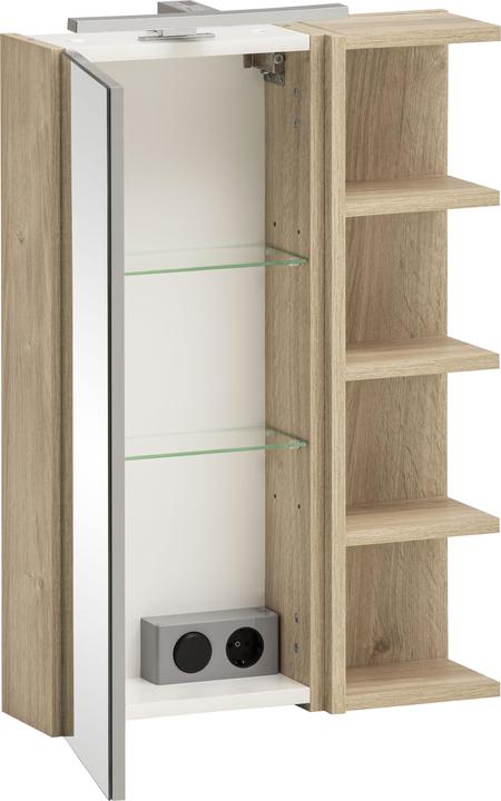 Produktbild Möbelpartner Spiegelschrank Mads 159670 weiss, weiss-eiche 50,3 x 16,0 x 74,4 cm