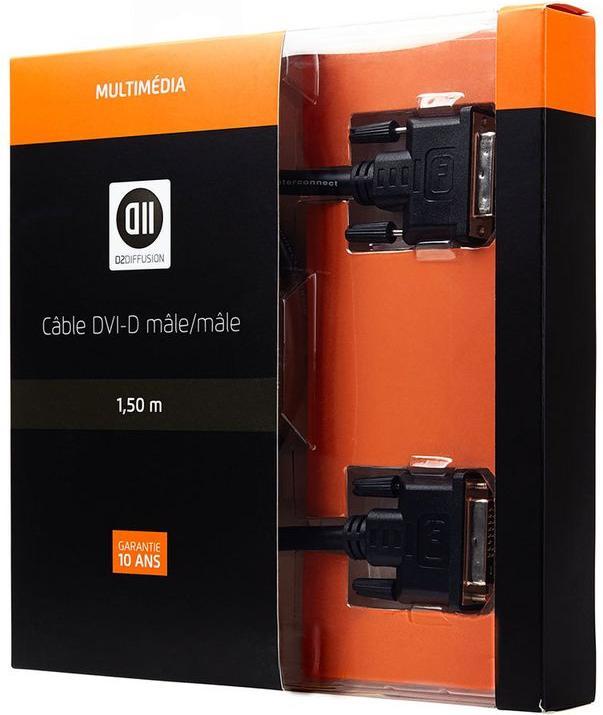 Produktbild D2 Diffusion C ble DVI/DVI m le/m le 1.50m signal Dual link (meilleure réso) noir - DVI-D 24+ (1.50 m)