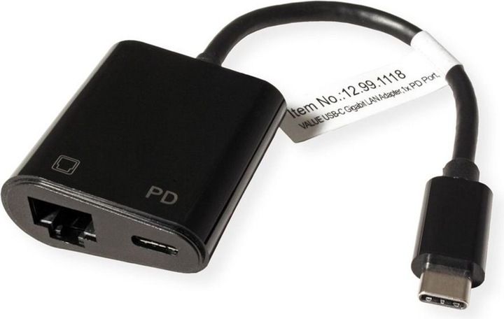 Produktbild Value USB 3.2 Gen 2 Typ C zu Gigabit Ethernet Konverter + 1x PD Port (USB-C, RJ45 (1x))