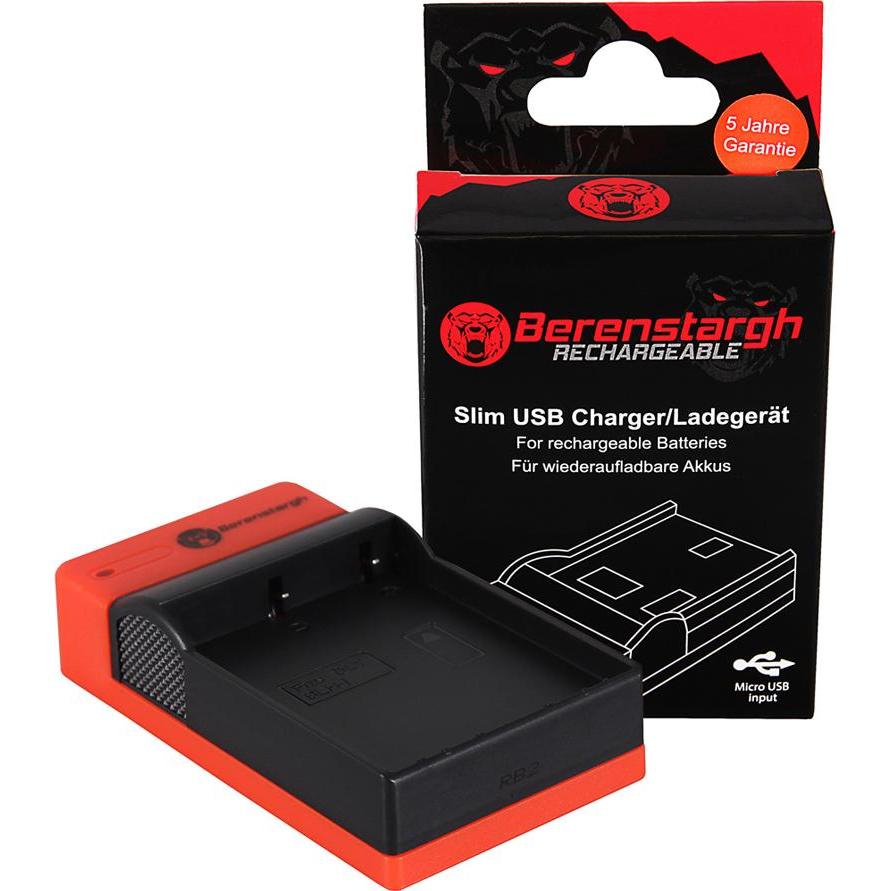 Berenstargh Slim Micro-USB Ladegerät f. Olypmus BLH-1 EM-1 Mark 2 EM-1 Mark II OM-D (Caricabatterie senza batteria), Caricabatterie